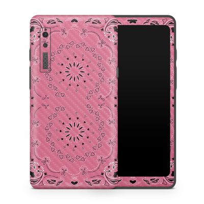 Carbon Fiber Tablet Skin Compatible with BOOX Palma 1 (2023) - Pink Bandana - Premium 3M Vinyl Protective Wrap Decal Cover - Easy to Apply | Crafted in The USA by MightySkins