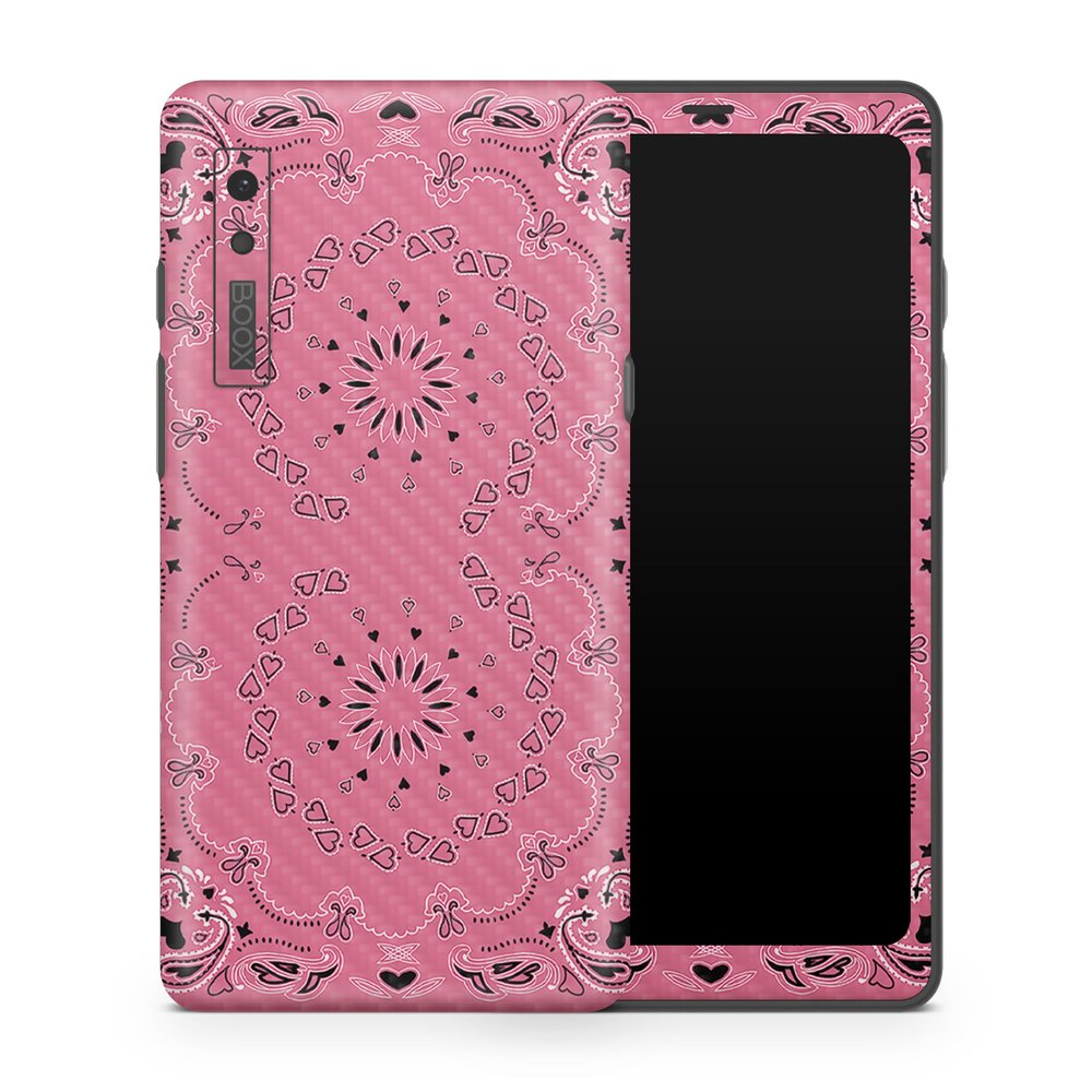 Carbon Fiber Tablet Skin Compatible with BOOX Palma 1 (2023) - Pink Bandana - Premium 3M Vinyl Protective Wrap Decal Cover - Easy to Apply | Crafted in The USA by MightySkins