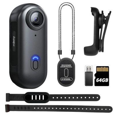 SHPTDJTIC 4K Body Camera, Thumb Size Cam,Wearable Camera with 360Rotatable Clip & Magnetic Clip,120 Minutes for Recording,Take for Lecture, Traveling,Pet Walking,Outdoors Activities (4K-B-64G)