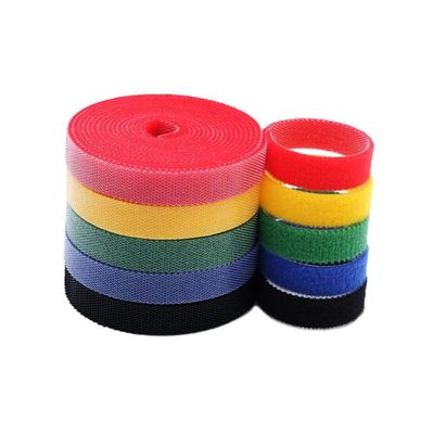 BRIGHTFUFU 6rolls Reusable Cable Ties Hook and Loop Straps Cable Organizer for Home Office Wire Ties Colors