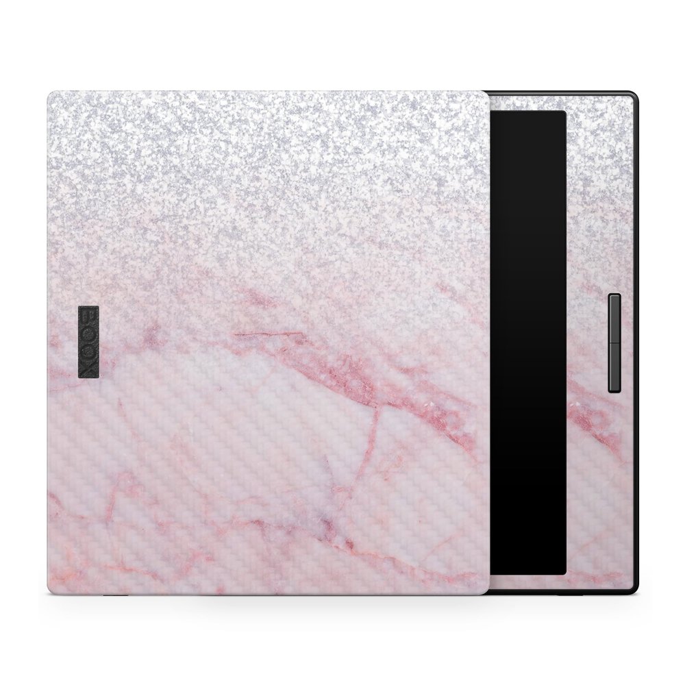 Carbon Fiber Tablet Skin Compatible with BOOX Go Color 7 (2024) - Girly Marble Dazzle - Premium 3M Vinyl Protective Wrap Decal Cover - Easy to Apply | Crafted in The USA by MightySkins