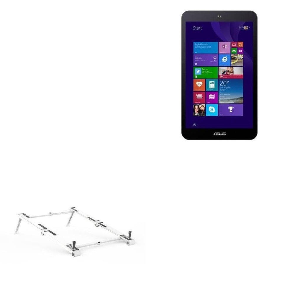 BoxWave Stand and Mount Compatible with ASUS VivoTab 8 - Pocket Aluminum Stand 3-in-1, Portable Multi Angle Viewing Riser - Metallic Silver