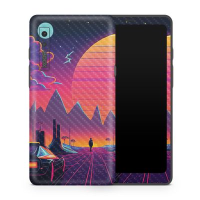 Carbon Fiber Tablet Skin Compatible with BOOX Palma 1 (2023) - Synthwave Fringe - Premium 3M Vinyl Protective Wrap Decal Cover - Easy to Apply | Crafted in The USA by MightySkins