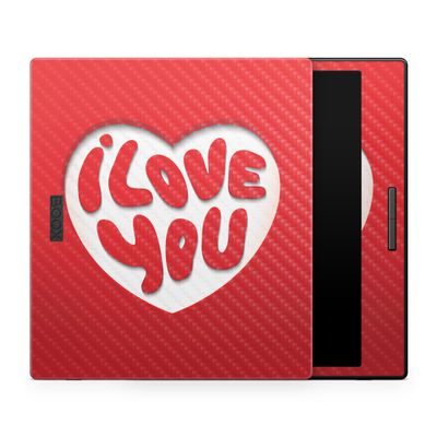 Carbon Fiber Tablet Skin Compatible with BOOX Go Color 7 (2024) - I Love You - Premium 3M Vinyl Protective Wrap Decal Cover - Easy to Apply | Crafted in The USA by MightySkins