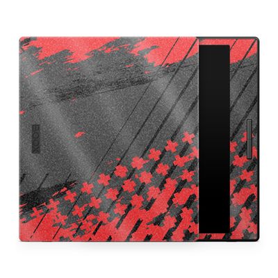 Glossy Glitter Tablet Skin Compatible with BOOX Go Color 7 (2024) - Grunge Red - Premium 3M Vinyl Protective Wrap Decal Cover - Easy to Apply | Crafted in The USA by MightySkins