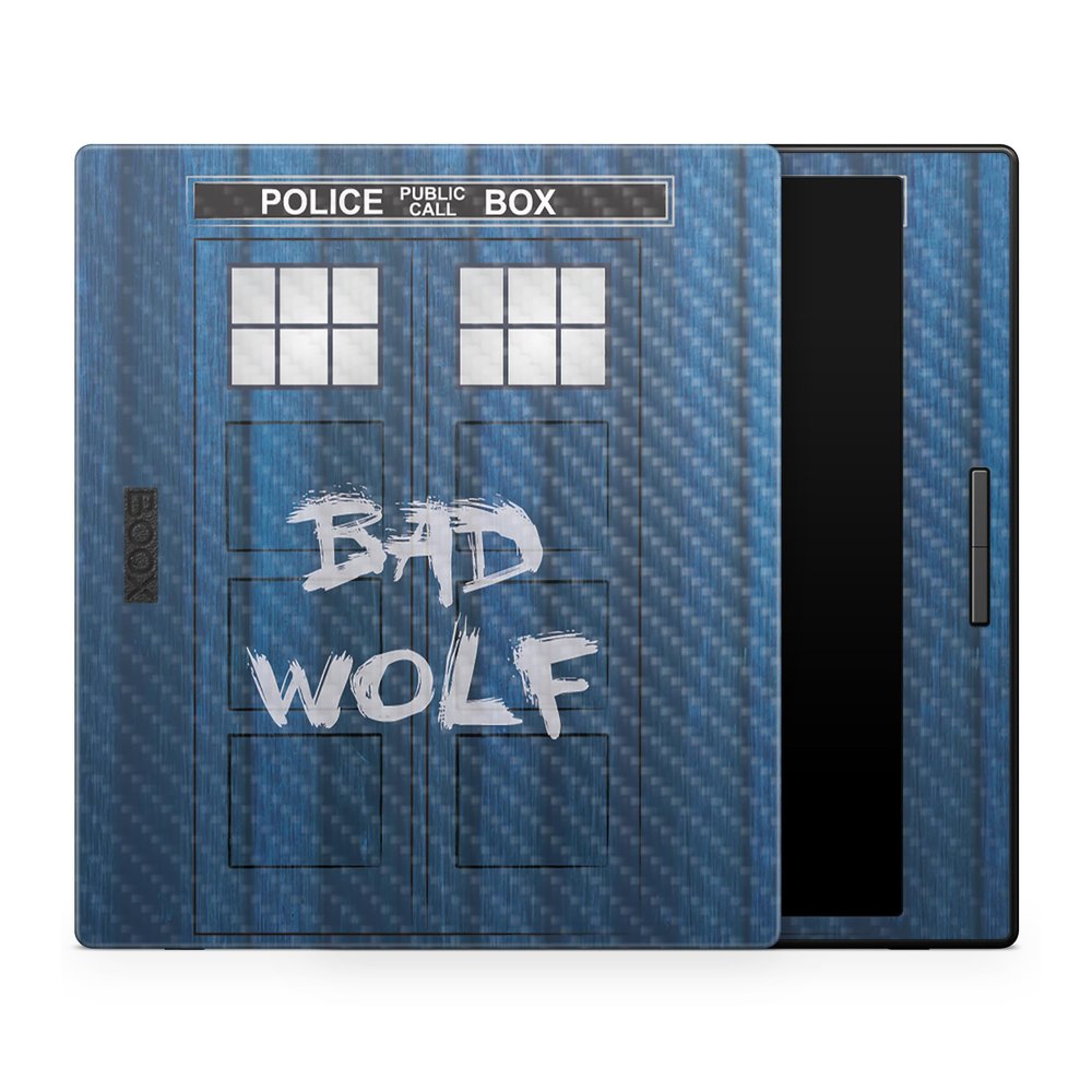 Carbon Fiber Tablet Skin Compatible with BOOX Go Color 7 (2024) - Time Lord Box - Premium 3M Vinyl Protective Wrap Decal Cover - Easy to Apply | Crafted in The USA by MightySkins