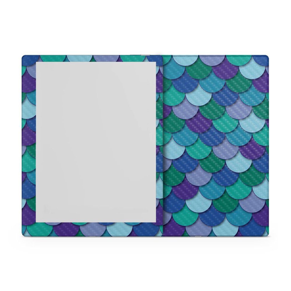 Carbon Fiber Tablet Skin Compatible with BOOX Go 10.3 (2024) - Blue Scales - Premium 3M Vinyl Protective Wrap Decal Cover - Easy to Apply | Crafted in The USA by MightySkins