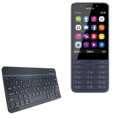 BoxWave Keyboard Compatible with Nokia 230 Dual SIM - SlimKeys Bluetooth Keyboard, Portable Thin with Chiclet-Style Keys - Jet Black