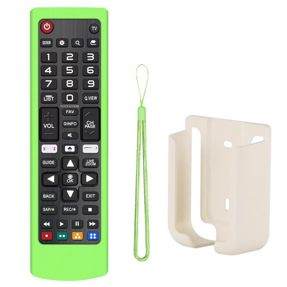 (1+1+1 Packs) Universal Replacement Remote No Setup Fit LG TV with Green Soft Protective Silicone Cover & Mount Holder Compatible with LG All Smart LCD LED HDTV UHD OLED 3D 4K TVs
