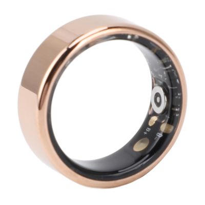 ASHATA R11 Smart Ring Fitness Tracker, Smart Ring with Motion Monitoring, Step Counter, Sleep Tracking Wearable, with Charging Cable, Gold (7) (8) (9) (10) (11)