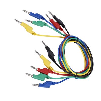 5pcs High Voltage Double Headed Banana Plug Cable Test Leads - Great Electronics Component for Multimeter Testing - for Electrical and Laboratory Work - 1M Length