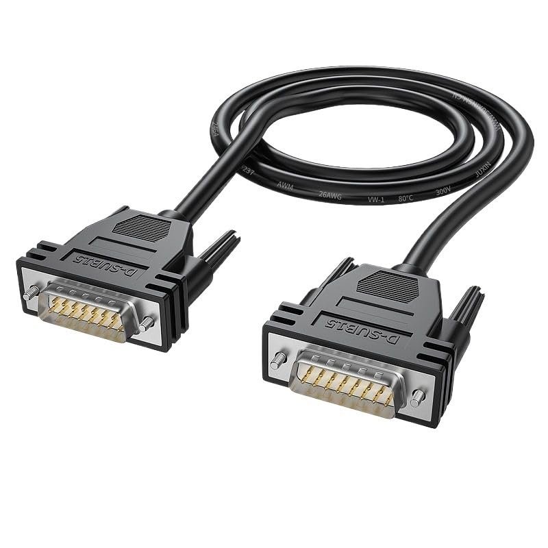 YWZBQL Wen ST 5M DB15 Male to Male Cable Cord Black M/M Cable 26AWG Copper D-SUB15PIN Connector 20feet /6M Computer Cables & Connectors(1m,Male to Male)
