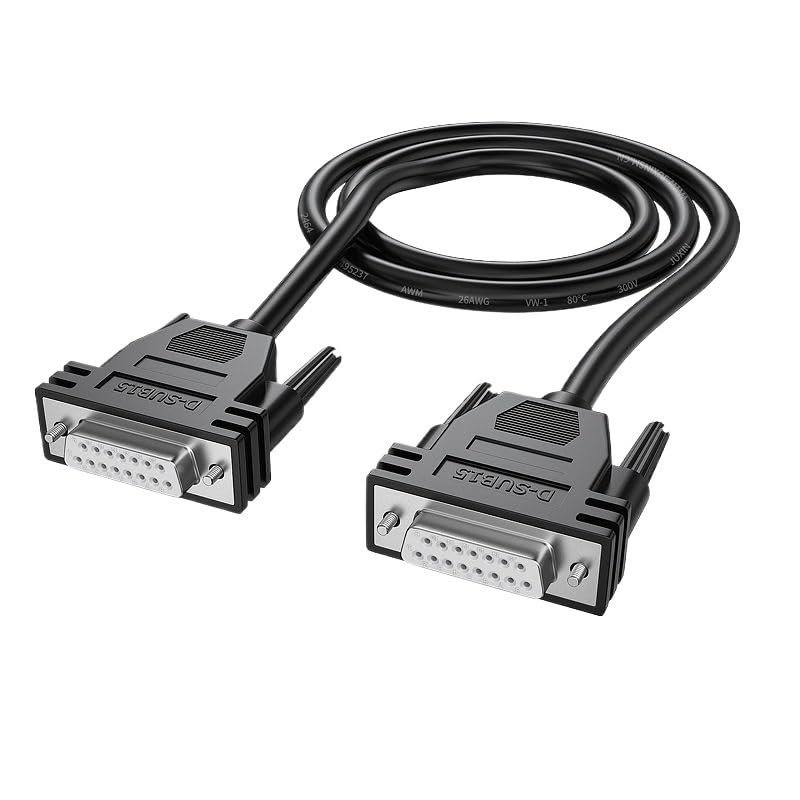 YWZBQL Wen ST 5M DB15 Male to Male Cable Cord Black M/M Cable 26AWG Copper D-SUB15PIN Connector 20feet /6M Computer Cables & Connectors(10M,Female to Female)