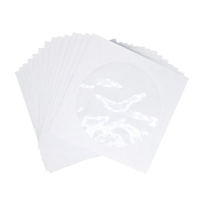 Holibanna 100pcs Cd Paper Storage Bags Transparent Window Dvd Organizer for Home Cinema Portable White Case for Access and Transport