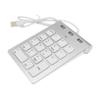 KICHOUSE USB 2.0 Zinc Alloy Numeric Keypad 3 USB Ports Hub for Laptop and Computer Portable 18-Key Numpad for Financial Accounting Silver view 1