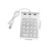 KICHOUSE USB 2.0 Zinc Alloy Numeric Keypad 3 USB Ports Hub for Laptop and Computer Portable 18-Key Numpad for Financial Accounting Silver view 2
