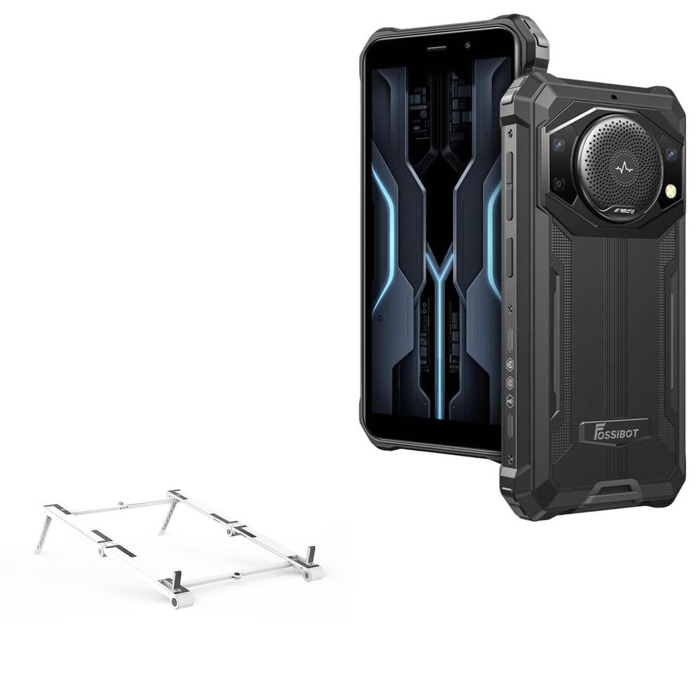 BoxWave Stand and Mount Compatible with Doogee T6 - Pocket Aluminum Stand 3-in-1, Portable Multi Angle Viewing Riser - Metallic Silver