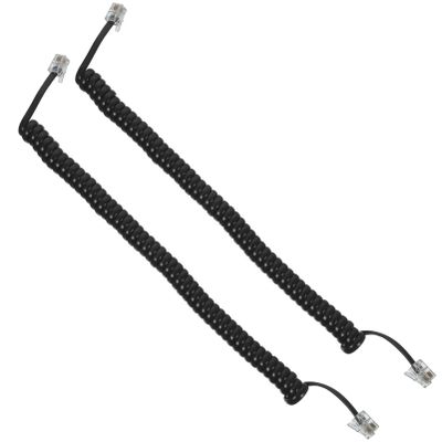 Happyyami 2Pcs Coiled Telephone Cords Soft and Durable Landline Cables for Easy Installation Reliable Signal Transmission for Home Office Use