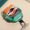 Compatible with Gemini II Wireless Bluetooth Earphone Protective case, Brand Small Card Bag, Casual Zipper Canvas Small Hanging Bag (Orange Coffee Color) view 4