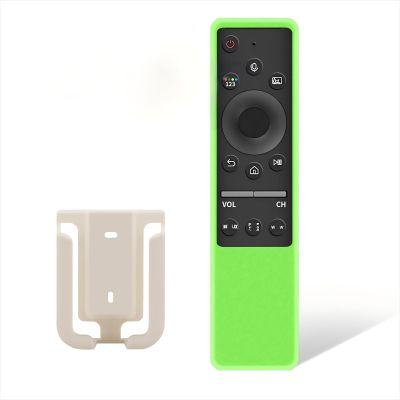 (1+1+1 Pack) Universal Replacement Voice Remote Control Fit Samsung TV with Green Soft Protective Silicone Cover & Mount Holder Compatible with Samsung LCD LED HDTV 3D Smart TVs Models