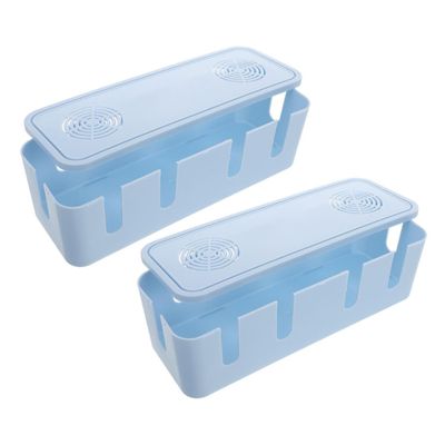 NUOBESTY 2pcs Electrical Cord Organizer Box for Desk High Capacity for and Chargers Tidy Workspace Design