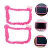 KONTONTY 2pcs Elastic Cartoon Monitor Cover for Pc Dustproof Computer Display Protector Fits Monitors Cute Cat Ear Design Red High Elasticity No Odor view 4