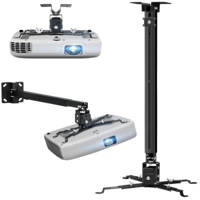 2-Be-Best Upgraded Long Projector Mount Height 25-39"/ 63-100CM Projector Ceiling Mount Adjustable Projectors Mounts for Ceiling Black