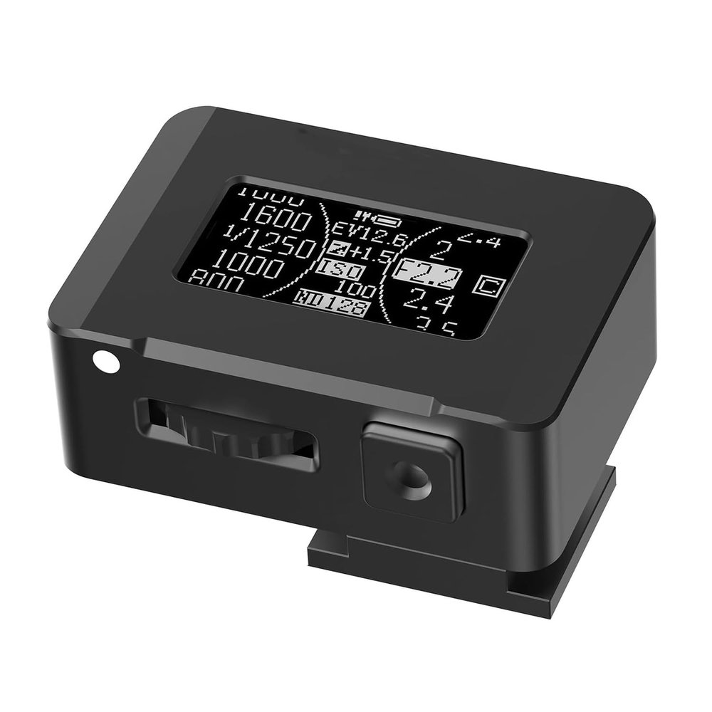 COYEUX Light Meter, Exposure Indicator, 30 Average Metering, Cold Shoe Mount, Adjust ISO, with OLED Screen, Aperture and Shutter Speed Photography, for Vintage Cameras