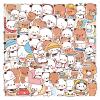 100PCS Bubu dudu Stickers for Water Bottle Laptop,Cute Cartoon Decals for Kids Teens Luggage ClassroomTeaching Rewards Skateboard Scrapbooking (White and Brown) view 1