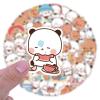100PCS Bubu dudu Stickers for Water Bottle Laptop,Cute Cartoon Decals for Kids Teens Luggage ClassroomTeaching Rewards Skateboard Scrapbooking (White and Brown) view 3