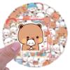 100PCS Bubu dudu Stickers for Water Bottle Laptop,Cute Cartoon Decals for Kids Teens Luggage ClassroomTeaching Rewards Skateboard Scrapbooking (White and Brown) view 4