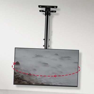 Adjustable Tilt TV Ceiling Mount - Ceiling TV Mount Bracket, 360 Swivel and Tilt Ceiling TV Mount, Fits 26-60 Inch TVs TV Stand, 30 Flip Down Adjustable TV Bracket, Max 400x400mm