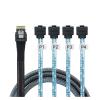 LINGQE Experience Fast Speeds with Efficient PCIE Slimline S-AS 4.0 38pin SFF-8654 4i to 4 SATA Female 90 Degree Cable(50cm) view 3