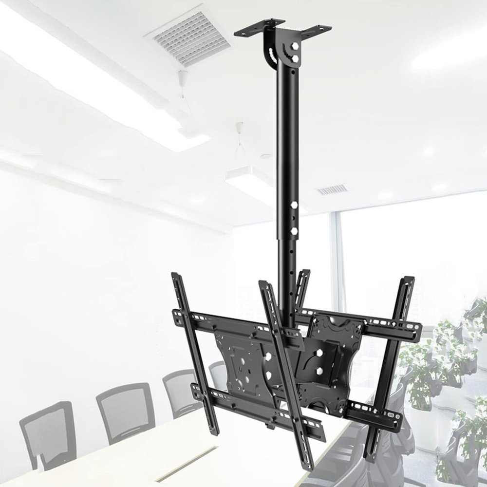 Adjustable Ceiling TV Mount Bracket, Tilt Swivel Ceiling TV Mount, Ceiling TV Mount, Fits 55-75 Inch TVs, Mount On Ceilings, Max 600x400mm