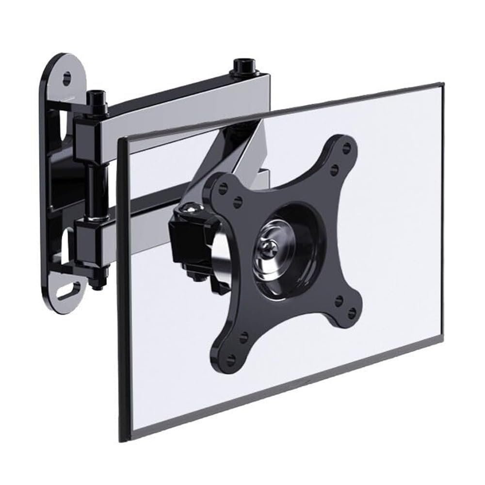 JIANGSHUAIM Monitor Stand Single Monitor Wall Mount, Full Motion Adjustable Wall Mount, for Most 10-27" Monitors Within 33.0 Lbs