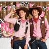 10 x 8 ft Western Cowgirl Birthday Backdrop Pink Wild West Women Happy Birthday Background Rustic Wood Board Party Decorations Banner Baby Shower Gender Reveal Photography Props Supplies view 2
