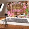 10 x 8 ft Western Cowgirl Birthday Backdrop Pink Wild West Women Happy Birthday Background Rustic Wood Board Party Decorations Banner Baby Shower Gender Reveal Photography Props Supplies view 4