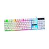 CHICAMPERA Glowing USB Keyboard with Mechanical Feel and Creative Backlight Portable Wired Keyboard for Gaming and Office Use Sleek Design Compatible with Laptops and Desktops White view 1