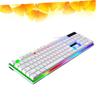 CHICAMPERA Glowing USB Keyboard with Mechanical Feel and Creative Backlight Portable Wired Keyboard for Gaming and Office Use Sleek Design Compatible with Laptops and Desktops White view 3