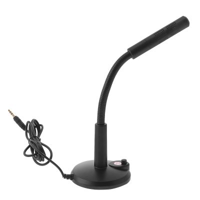 BIUDECO Desktop Microphone for Voice Chat Adjustable 3.5mm Interface Mic Base Plastic Construction for Streaming and Recording