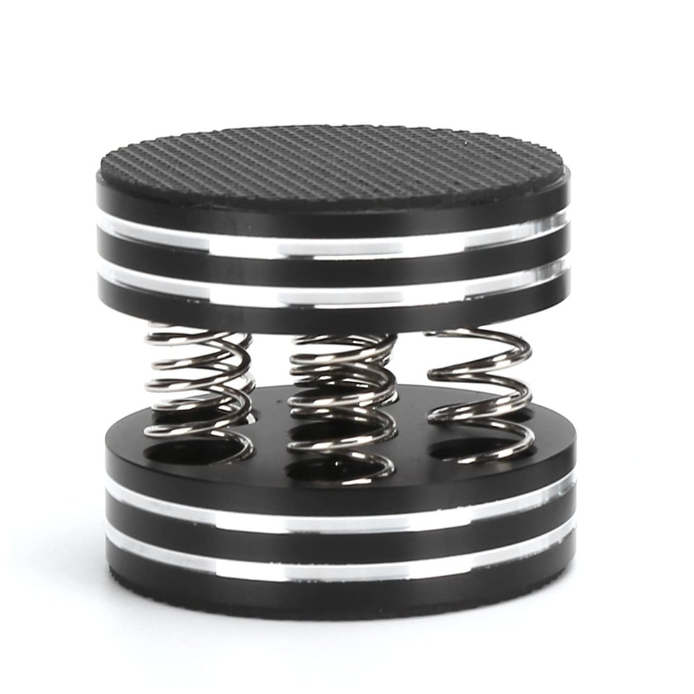 4PCS Speaker Spikes HiFi Spring Isolation Feet Pad, Spring Speaker Spikes Sound Dampening Feet for HiFi Amplifier Speaker Turntable Player (Black)