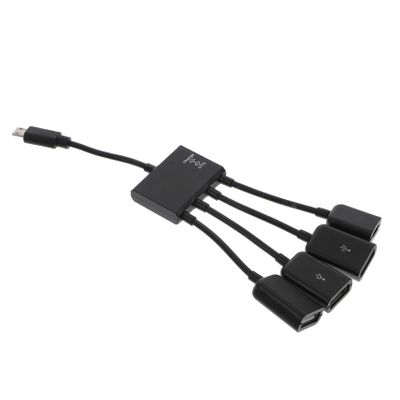 Happyyami Micro USB OTG Hub Ports for Charging and Data Transfer Multi-Device Compatible Adapter for Smartphones and Tablets USB Splitter for External Drives and Peripherals