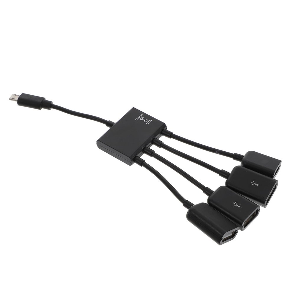 Happyyami Micro USB OTG Hub Ports for Charging and Data Transfer Multi-Device Compatible Adapter for Smartphones and Tablets USB Splitter for External Drives and Peripherals