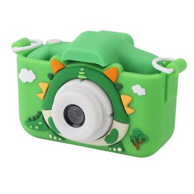 Yosoo Kids Camera with Dual Cameras, Video Recording, Auto, 8X Digital Zoom for Boys and Girls Neat Filters, Dinosaur Design, Games, Music, Camcorder with Cute Case (Green)