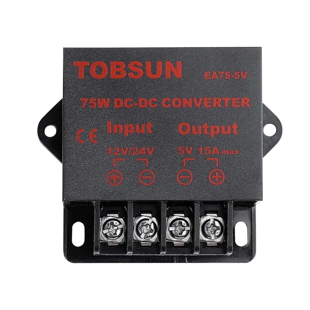 DC 12V 24V to DC 5V 3A 5A 10A 15A Voltage Regulator Converter Step Down Module Power Supply for LED Car Solar(to 5V 15A 75W)