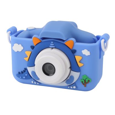 Yosoo Kids Camera with Dual Cameras, Video Recording, Auto, 8X Digital Zoom for Boys and Girls Neat Filters, Dinosaur Design, Games, Music, Camcorder with Cute Case (Blue)