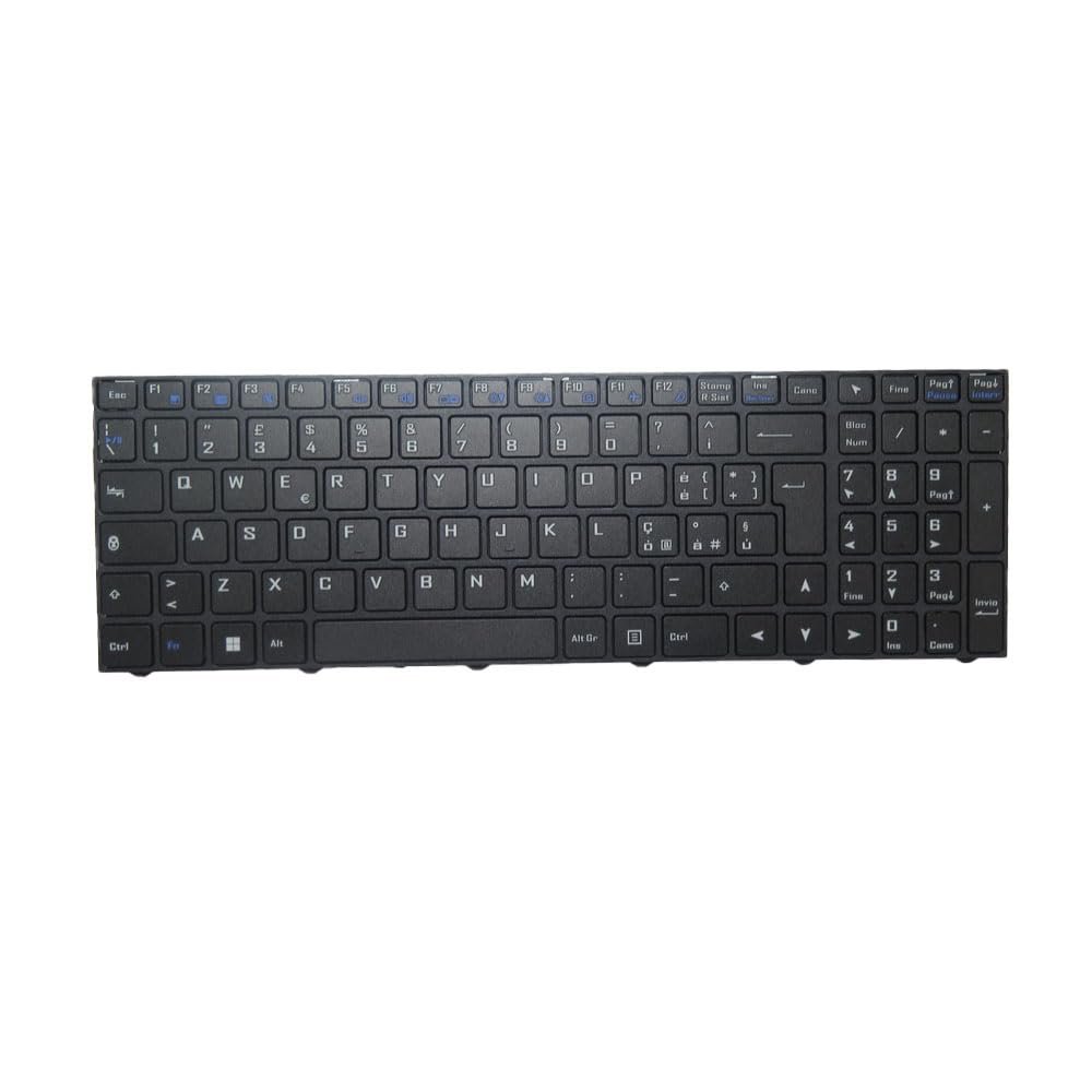 Laptop No Backlit Keyboard for CLEVO NS50MU NS50PU NS51MU NS51PU NS70MU NS70HU NS70PU NS71MU NS71PU Italy IT Black No Frame New