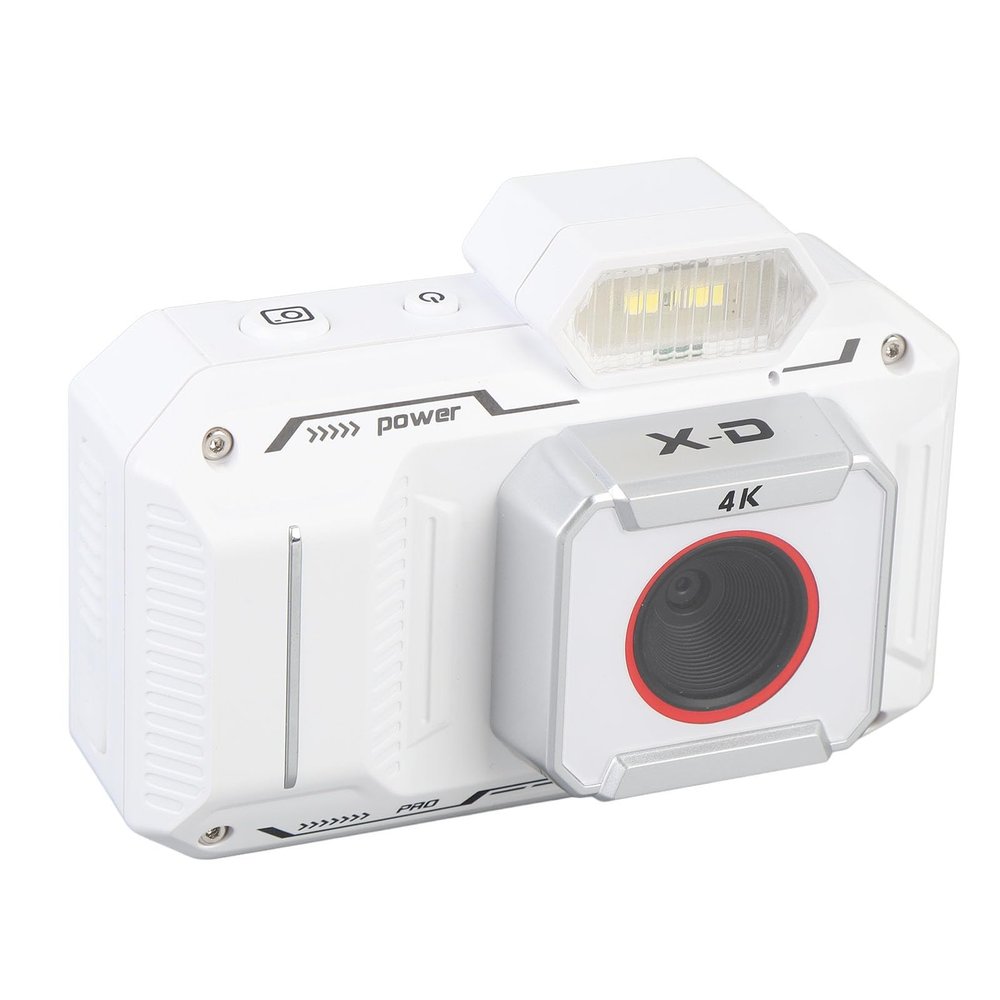48MP Compact 4K Vlog Camera with 18X Digital Zoom, Wide Angle Lens, and External Fill Light, for Photography with Auto Focus, Ideal 4K Retro Camera with 32GB Memory Card