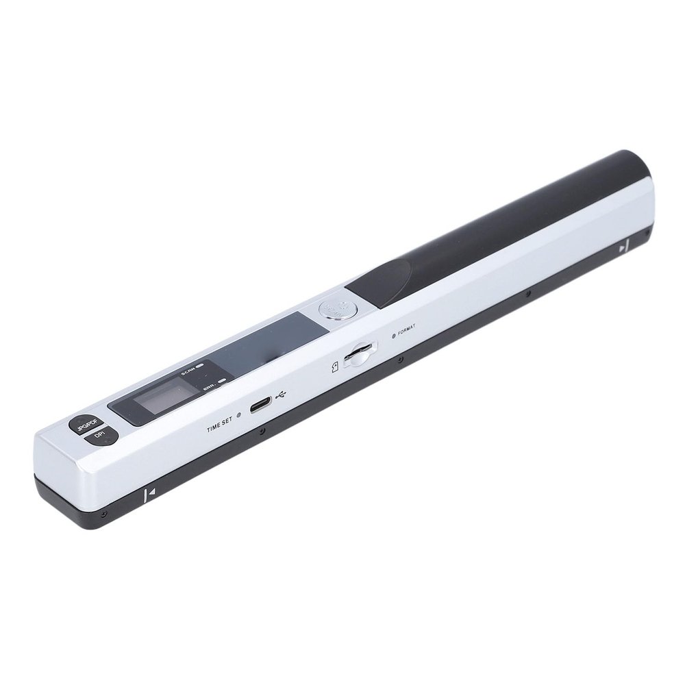 Fockety Portable Document Scanner, Handheld Photo Scanner for A4 Documents Pictures Pages Texts in 900 Dpi, Mobile Document Scanner for Home, Office, Business, JPG PDF Format Selection (Silver)