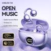 Clip-On Open-Ear Wireless Bluetooth 5.4 Earbuds & Bone Conduction Headphones - Noise Cancelling Mic, Waterproof, Ergonomic Design for Small Ears, Glasses Wearers, Running, Sports & Workouts (Purple) view 2